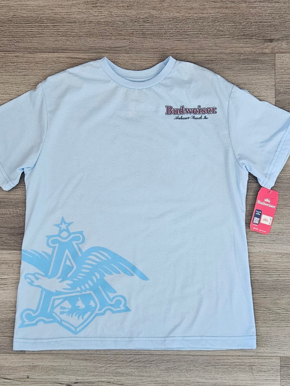 Budweiser Light Blue Graphic Logo Short Sleeve Tee